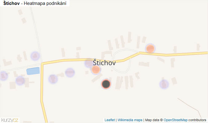 Mapa Štichov - Firmy v části obce.