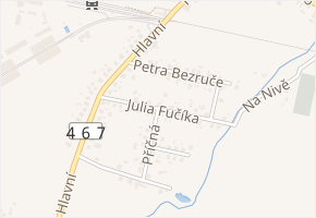 Julia Fučíka v obci Štítina - mapa ulice