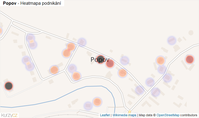 Mapa Popov - Firmy v části obce.