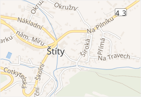 Široká v obci Štíty - mapa ulice