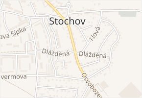 Dlážděná v obci Stochov - mapa ulice