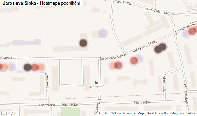 Mapa Jaroslava Šípka - Firmy v ulici.