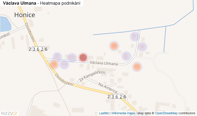 Mapa Václava Ulmana - Firmy v ulici.