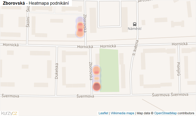 Mapa Zborovská - Firmy v ulici.