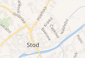 Baarova v obci Stod - mapa ulice