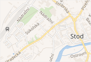 Boženy Němcové v obci Stod - mapa ulice