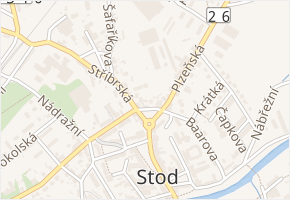 Příční v obci Stod - mapa ulice