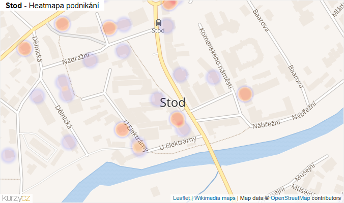 Mapa Stod - Firmy v části obce.