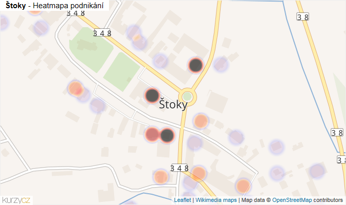 Mapa Štoky - Firmy v části obce.