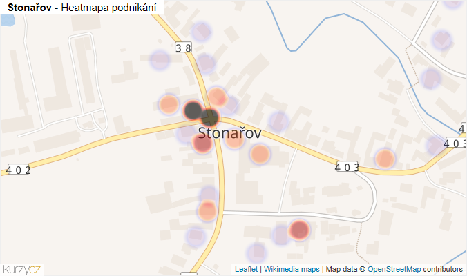 Mapa Stonařov - Firmy v části obce.