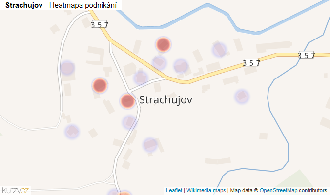 Mapa Strachujov - Firmy v části obce.