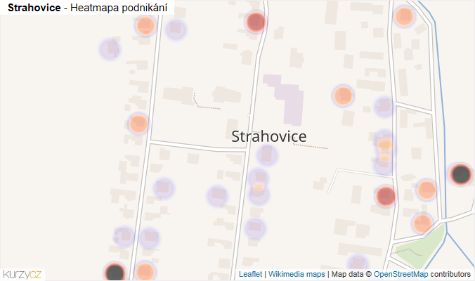 Mapa Strahovice - Firmy v části obce.