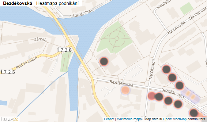 Mapa Bezděkovská - Firmy v ulici.