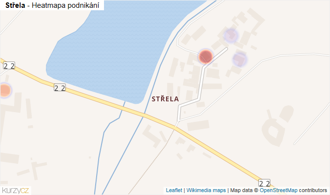 Mapa Střela - Firmy v části obce.