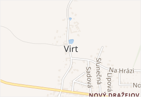 Virt v obci Strakonice - mapa části obce