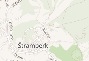 Kopec v obci Štramberk - mapa ulice
