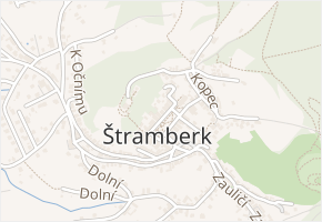 Náměstí v obci Štramberk - mapa ulice