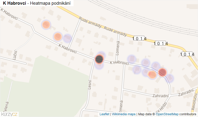Mapa K Habrovci - Firmy v ulici.