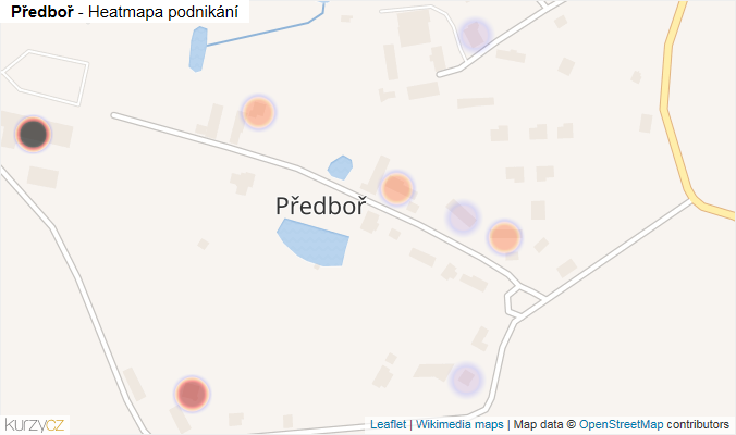Mapa Předboř - Firmy v části obce.