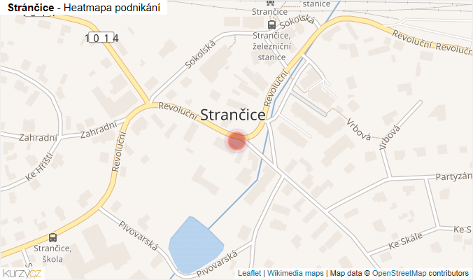 Mapa Stránčice - Firmy v ulici.