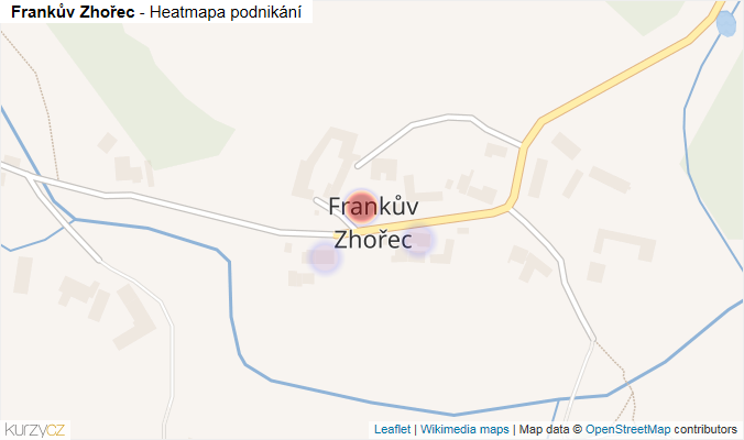 Mapa Frankův Zhořec - Firmy v části obce.