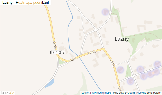 Mapa Lazny - Firmy v ulici.