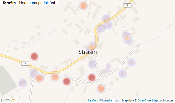 Mapa Strašín - Firmy v části obce.