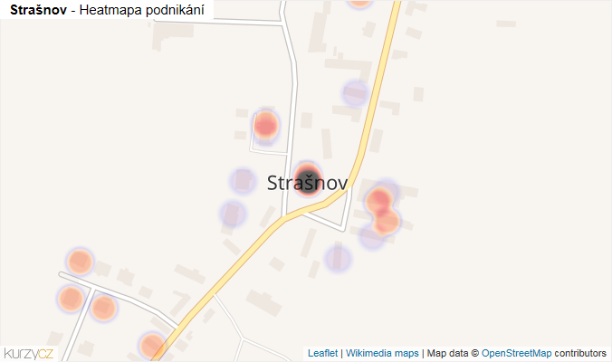 Mapa Strašnov - Firmy v části obce.