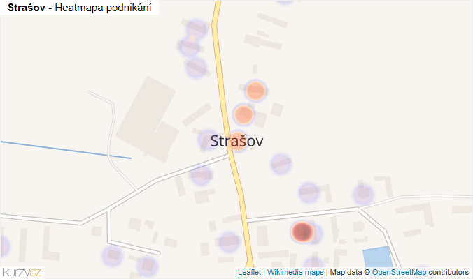 Mapa Strašov - Firmy v části obce.