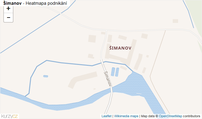 Mapa Šimanov - Firmy v ulici.