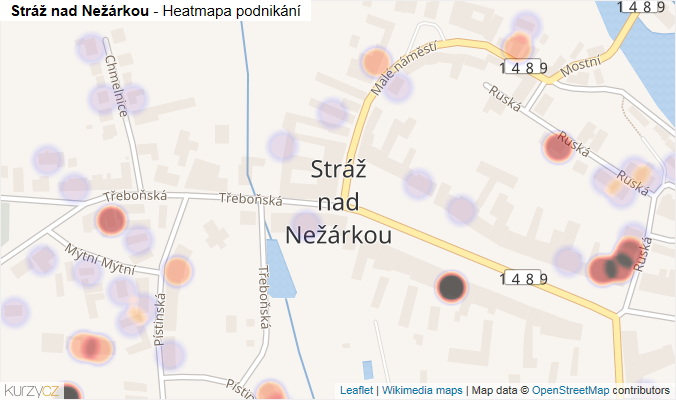 Mapa Stráž nad Nežárkou - Firmy v části obce.