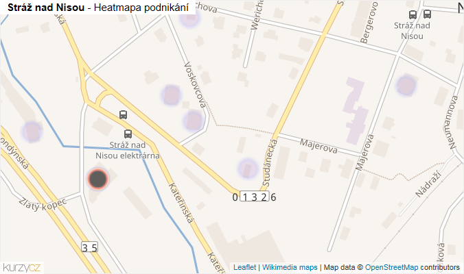 Mapa Stráž nad Nisou - Firmy v obci.