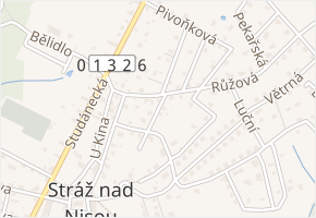Pomněnková v obci Stráž nad Nisou - mapa ulice