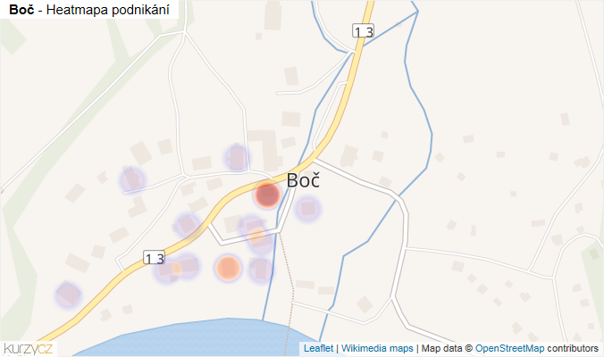 Mapa Boč - Firmy v části obce.
