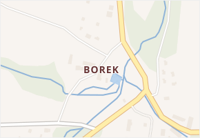 Borek v obci Stráž - mapa části obce