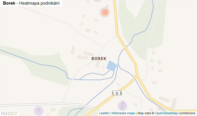 Mapa Borek - Firmy v části obce.