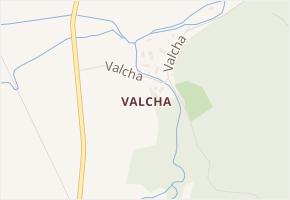 Valcha v obci Stráž - mapa části obce