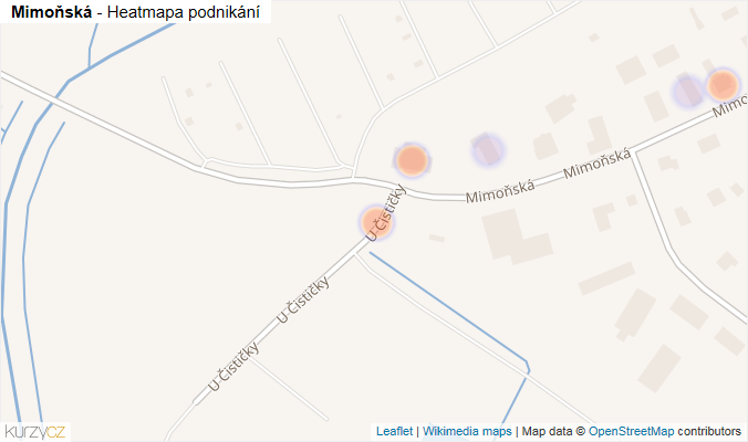 Mapa Mimoňská - Firmy v ulici.