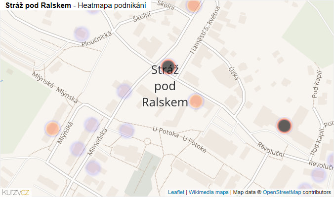 Mapa Stráž pod Ralskem - Firmy v části obce.