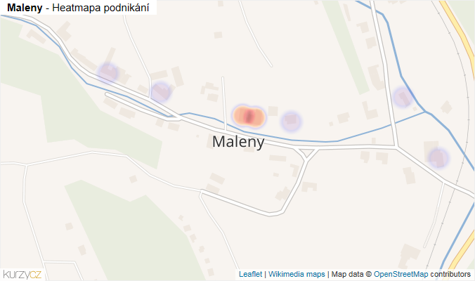 Mapa Maleny - Firmy v části obce.