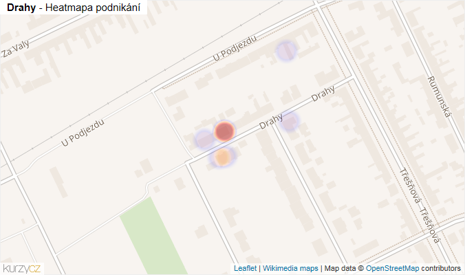 Mapa Drahy - Firmy v ulici.