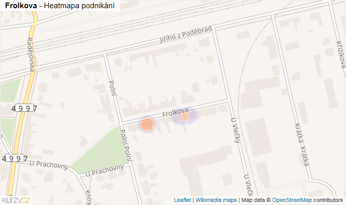 Mapa Frolkova - Firmy v ulici.