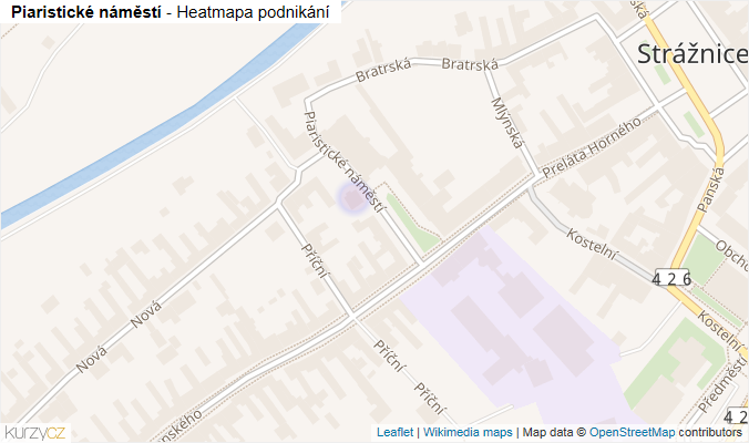 Mapa Piaristické náměstí - Firmy v ulici.