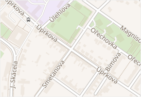 Smetanova v obci Strážnice - mapa ulice