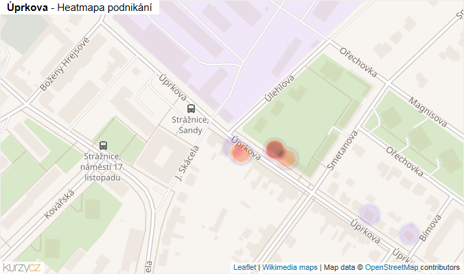 Mapa Úprkova - Firmy v ulici.