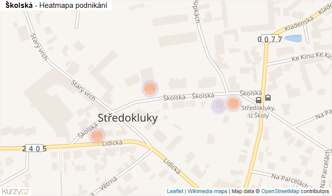Mapa Školská - Firmy v ulici.