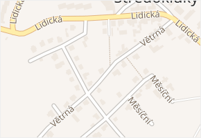 Větrná v obci Středokluky - mapa ulice