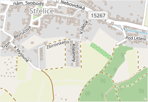 Kopaniny v obci Střelice - mapa ulice