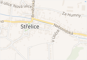 Kozí strana v obci Střelice - mapa ulice