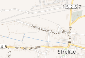 Nová ulice v obci Střelice - mapa ulice